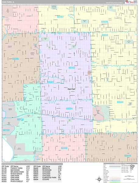 Oak Park Wall Map